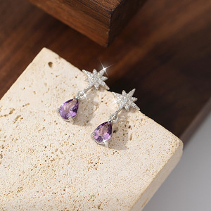 9 Boucles d'oreilles personnalisées en forme de goutte d'eau avec pierres précieuses colorées de 5*7 mm, cristal taillé en poire, argent sterling 925, bijoux fins - Product Image 5