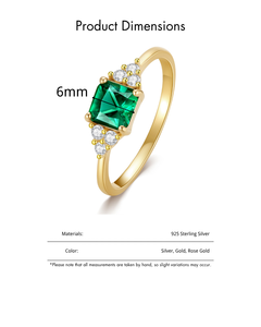 Cincin Pertunangan Wanita Perak Sterling 925 Berhiaskan Zamrud untuk Janji Pernikahan Perhiasan Mewah - Product Image 5