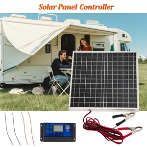 <b>Solar</b> Panel Kit 12W 12V Monocrystalline With <b>Charge</b> <b>Controller</b> For RV Boat Camping - Product Image 4