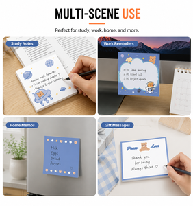 <b>Cute</b> Cartoon <b>Bear</b> Space Sticky Notes Self Adhesive Lined Memo Pads Decorative Notepads for Student Classroom Office Planner Stat - Product Image 4