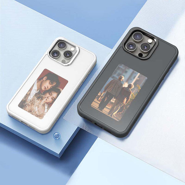 New Smart Nfc Transfer Four-Color E-ink Display Cover Smart DIY Mobile Phone Case Limitless Patterns for iphone 15 14 13 Pro Max