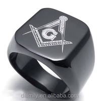 Edelstahl Schmuck schwarz Farbe Blank Ring für Design selbst Masoni Design Ring für Männer MSR 012