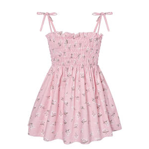 Robe smockée personnalisée à imprimé cerises pour enfants, nouvelle collection, robe d'été pour filles, jupe pour enfants, robe de princesse - Product Image 3