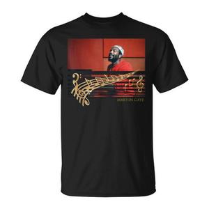 Camiseta Marvin Gaye con diseño musical negro, ropa informal para hombre - Product Image 1
