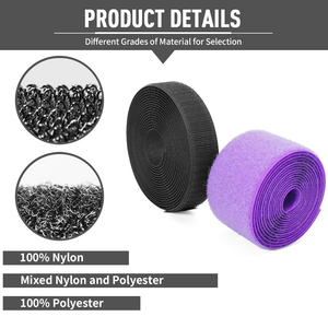 Self adhesive industrial hook and <span class=keywords><strong>loop</strong></span> tape pieces fabric ultra thin hook and <span class=keywords><strong>loop</strong></span> fastener 1 x <span class=keywords><strong>3</strong></span> hook and <span class=keywords><strong>loop</strong></span> strips black - Product Image 3