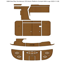 Tapis de sol en mousse EVA imitation teck pour plateforme de bain et cockpit de bateau Sea Ray Sundancer 370 de 1998, style SeaDek MarineMat Gatorstep, auto-adhésif