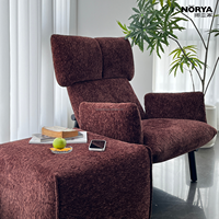 Fauteuil de loisirs NORYA de luxe, style nordique, à dossier haut, rembourré, pour salon, meubles en bois, chaise de chambre à coucher