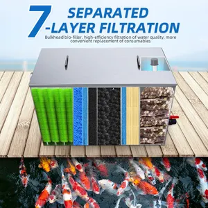 Qlozone 304 Stainless Steel Koi Fish Pond Bio Filter Aquaculture Koi Fish Pond Filter System