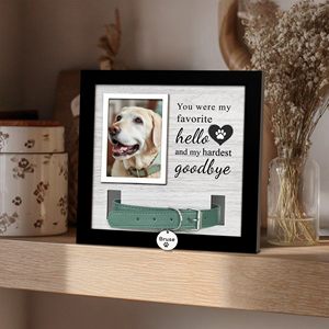 2026 Caisse de présentation commémorative noire pour animaux de compagnie, cadre boîte à ombre pour collier et <span class=keywords><strong>photo</strong></span>, pour la commémoration des chiens et des chats - Product Image 6
