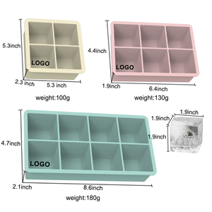 Moule à glaçons en silicone transparent réutilisable avec logo personnalisé, grand format, nouveau modèle - Product Image 4
