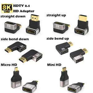 OEM Venta caliente 8K Full HD HDMI convertidores 90 grados o 270 macho a hembra HDMI adaptador.