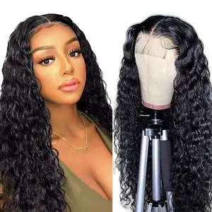 Hot Selling Human Hair Water Wave Volledige Kant Pruik Met Baby Haar 10A Grade 100% Human Virgin Braziliaanse Pruiken Water wave