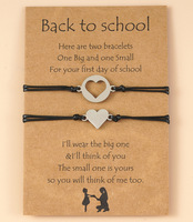 Infini amour coeur papillon acier inoxydable bracelets porte-bonheur maman bébé ours dos école bijoux cadeaux pour enfants à la mode