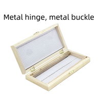 Biological Microscope Slide Box Wooden Slice with 50 Slides Specimen Container for Medical Science