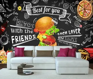 Carta da Parati Murale 3D Sfondo Fotografico per Burger Fast Food Ristorante Caffetteria Cucina Soggiorno - Product Image 3