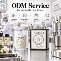 Bougie parfumée en verre transparent avec cire crème, boîte cadeau noire, marque personnalisée, vente en gros, OEM, ODM, fournisseur de marques privées