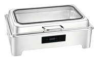 Chauffe-plat numérique convivial en acier inoxydable, capacité 6/9L, contrôle de température 85-100°C pour hôtels et complexes de luxe
