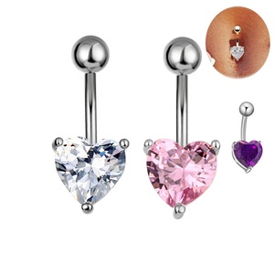 <span class=keywords><strong>Piercing</strong></span> de <span class=keywords><strong>nombril</strong></span> en zircon cubique de mode, brillant, couleur brillante, forme de cœur, anneaux de <span class=keywords><strong>nombril</strong></span> pour femmes, bijoux de <span class=keywords><strong>piercing</strong></span> - Product Image 3