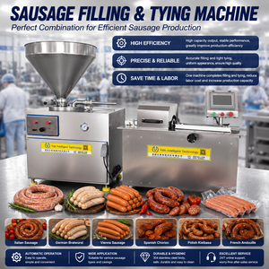 Machine industrielle de remplissage de saucisses hydraulique, équipement de transformation de viande pour l'usine de chorizo, salami et hot-dogs - Product Image 1