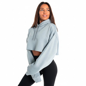 Sudadera con capucha corta personalizada para mujer, sudaderas con capucha y sudaderas informales para mujer, sudaderas con capucha recortadas transpirables para mujer - Product Image 1