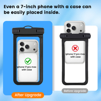 Sac étanche pour téléphone portable RTS Simply Cell Phone Dry Bag IP68 PVC, disponible en noir, blanc, vert, rose, bleu, transparent, 6 couleurs au choix