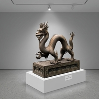 Sculpture de dragon en bronze de conception chinoise ancienne, longueur 150 cm, statue en bronze poli sur pied, personnalisable