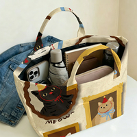 Sac fourre-tout en PVC transparent imperméable avec motif chaton, sac de plage, pochette, sac à main avec nœud, sac de rangement