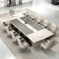 Table de réunion moderne JIUSHUN, table de conférence en bois durable pour mobilier de bureau