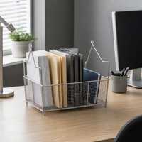 Panier de rangement moderne en fil d'acier inoxydable, écologique et étanche, pour l'organisation des vêtements dans la salle de bain