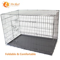 Cage pour chien de grande taille en métal, pliable, double porte, 48 pouces, design moderne et simple, écologique, avec conception empilable et boîte