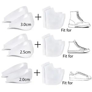 New Arrival Invisible Height Increase Insoles Silicone Gel Heel Lift Socks For Men And Women 2.0CM/2.5CM/3.0CM Taller HA00636