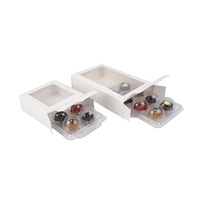 Boîte pliante en papier personnalisée pour chocolat à la truffe avec fenêtre transparente Boîtes cadeaux d'emballage pour bonbons Bonbon