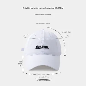 Mũ lưỡi trai snapback bán buôn cho nhà sản xuất, mũ bóng chày màu trắng dành cho nữ với vành cong rộng, mũ chống nắng dành cho nam, hàng khuyến mãi - Product Image 4