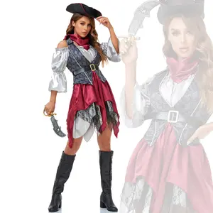 Women Halloween Pirate Costume Black Pearl Cosplay Adult Female Pirate Costume