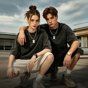 Camisetas de Estilo Urbano Unisex, 100% Algodón, Personalizadas, Talla Grande, al por Mayor, Lisas o con Estampado, Tejidas, de Alta Calidad OEM, 280 g/m² - Product Image 1