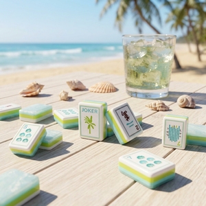 Set di Tessere Mahjong Americane in Acrilico Stile Costa Corallina Shengyu con Perle d'Acqua, Design Moderno Artistico per 4 Giocatori, Resistenti per Casinò e Gioco d'Azzardo - Product Image 3