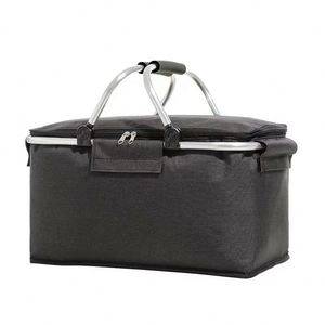 Outdoor Foldable Picnic Isothermal Basket <b>Insulated</b> <b>Lunch</b> Bag Storage <b>Box</b> Camping Picnic Food Storage Basket Picnic Basket - Product Image 3