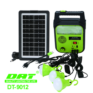 Système d'éclairage solaire portable DT-9012 DAT avec trois lampes, kit d'énergie solaire, mini-onduleur solaire avec batterie externe - Product Image 4