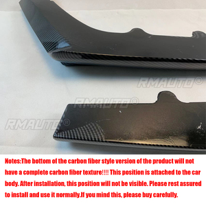 Pour BMW F80 M3 F82 M4 2015-2020, extension de diffuseur latéral de pare-chocs arrière, protection de spoiler, aspect fibre de carbone, noir brillant - Product Image 6