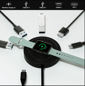 Carga rápida inalámbrica 6 en 1 divisor Usb <span class=keywords><strong>C</strong></span> Hubs tipo <span class=keywords><strong>C</strong></span> Pd 3,0 Adaptador 7 en 1 multipuerto para estación de acoplamiento de computadora portátil y teléfono - Product Image 2