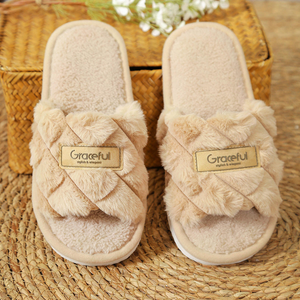 Nouveaux produits en gros, pantoufles à semelle EVA, ouverture Mao Mao, doublure en peluche, pantoufles douces en peluche, style tendance en gros - Product Image 2