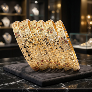 Wholesale Traditional Orthodox Style 14K 18K 24K Gold Plated <b>Bangles</b> <b>Set</b> Luxury Trendy Fashion <b>Bangles</b> Brass Gold Filled - Product Image 6