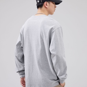 T-shirt Homme Personnalisé 100% Coton Manches Longues Col Classique Coupe Tendance Décontractée Respirant Anti-Plis Séchage Rapide 180g - Product Image 6