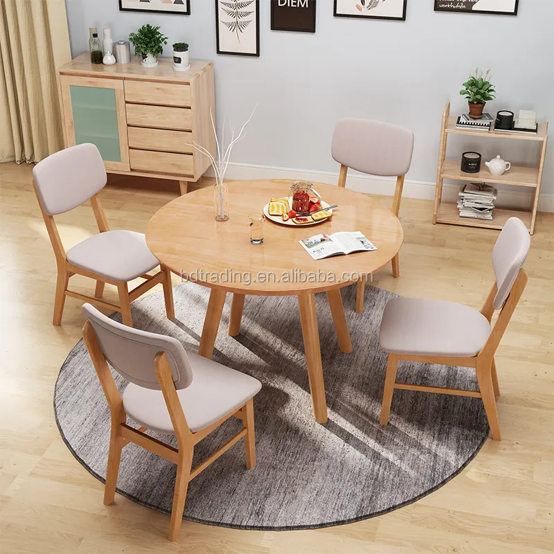 تصميم جديد خشبية جولة الطعام غرفة الجدول الأثاث ل مطعم غرفة الطعام المطبخ