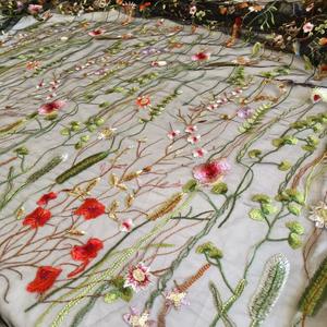 <span class=keywords><strong>Tulle</strong></span> en maille brodée florale, tissu transparent léger pour robes de femmes, lingerie, décoration de scène, élégant, vente en gros - Product Image 5