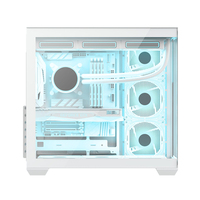 AntarcChill OEM White Pc Gaming Case ATX MATX ITX Mid Tower Computer Cases Chassis Pc Case with Tempered Glass Side Panel