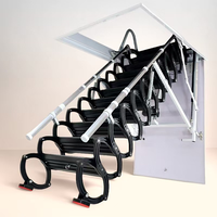 Échelle de grenier électrique escamotable en acier au carbone avec main courante, escalier de loft télescopique pliable, gain de place pour villa, maison et garage