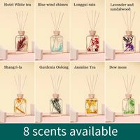 Diffuseur de parfum d'ambiance moderne sans flamme à bâtonnets, longue durée, pour la maison, avec fleurs séchées, vente en gros