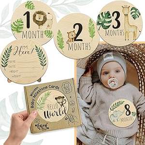 Cartes d'étape mensuelles en bois de qualité supérieure pour bébé avec signe d'<span class=keywords><strong>annonce</strong></span> Cadeaux de <span class=keywords><strong>grossesse</strong></span> et de douche de bébé - Product Image 1