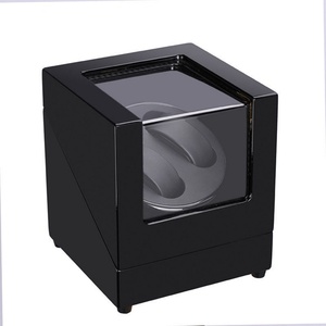 Boîte à remontoir de montre mécanique de haute qualité en bois et cuir, pour 2 ou 4 montres automatiques, avec fonction de rangement - Product Image 4